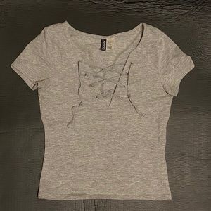 Grey Tie Front Top ❗️